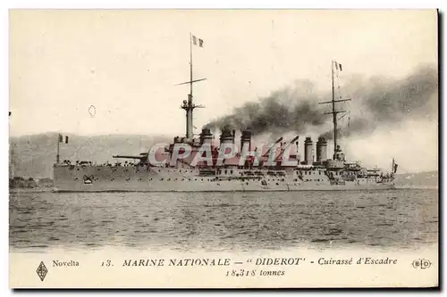 Ansichtskarte AK Bateau Guerre Marine Nationale Diderot Cuirasse d Escadre