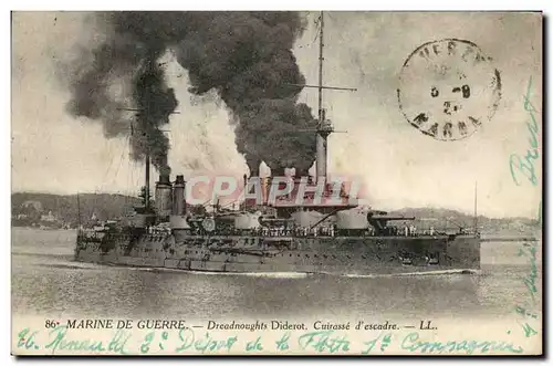 Cartes postales Bateau Guerre Marine De Guerre Dreadnoughts Diderot Cuirasse