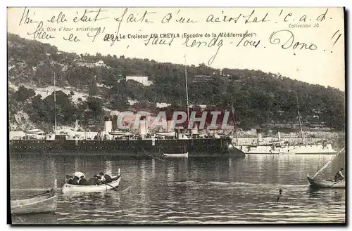 Cartes postales Bateau Guerre Le Croiseur Du Cheyla Escadre de la Mediterranee