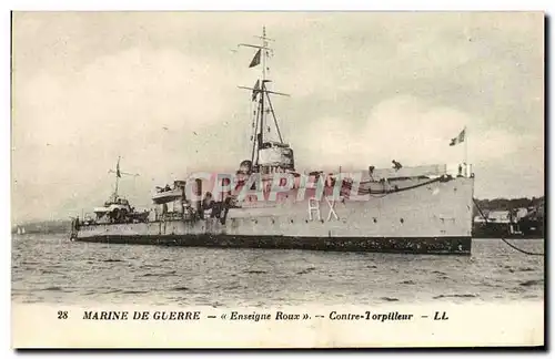 Ansichtskarte AK Bateau Guerre Marine De Guerre Contre Torpilleur Enseigne Roux