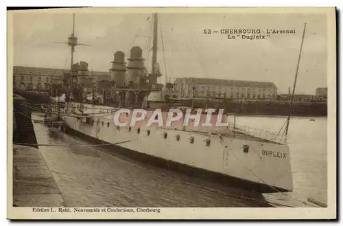 Ansichtskarte AK Bateau Guerre Cherbourg L Arsenal Le Dupleix