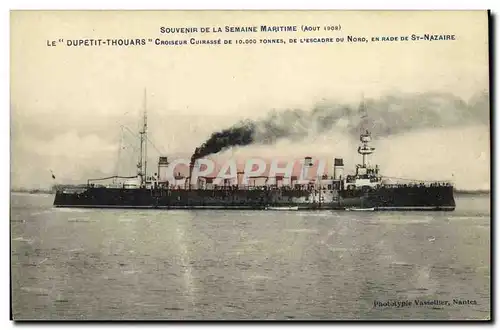 Ansichtskarte AK Bateau Guerre Souvenir De La Semaine Maritime Le Dupetit Thouars Croiseur Cuirasse en rade de St