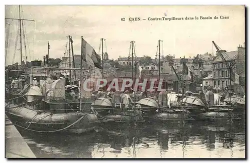 Ansichtskarte AK Bateau Guerre Caen Contre Torpilleurs dans le Bassin de Caen