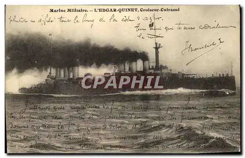 Ansichtskarte AK Bateau Guerre Marine de Guerre Edgard Quinet Croiseur Cuirasse