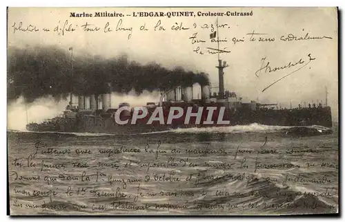 Cartes postales Bateau Guerre Marine de Guerre Edgard Quinet Croiseur Cuirasse