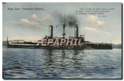 Cartes postales Bateau Guerre Regia Nava Emanuele Filiberto