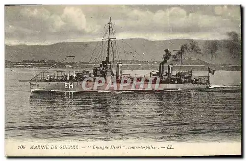 Ansichtskarte AK Bateau Guerre Marine De Guerre Enseigne Henri Contre torpilleur