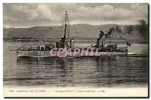 Cartes postales Bateau Guerre Marine De Guerre Enseigne Henri Contre torpilleur