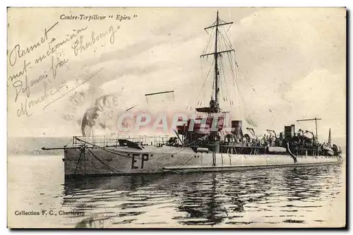 Cartes postales Bateau Guerre Contre Torpilleur Epieu