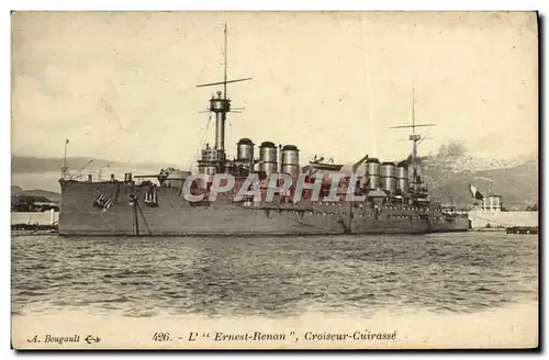 Cartes postales Bateau Guerre L Ernest Renan Croiseur Cuirasse