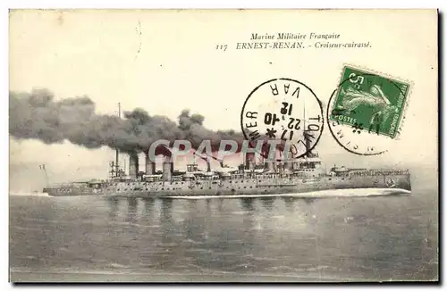 Cartes postales Bateau Guerre Marine Militaire Francaise Ernest Renan Croiseur Cuirasse