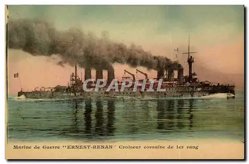 Cartes postales Bateau Guerre Croiseur Cuirasse Ernest Renan Croiseur corsaire de 1er Rang