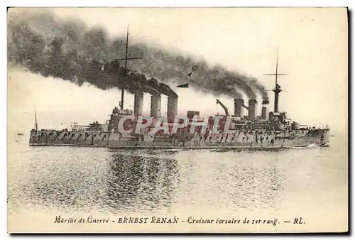 Ansichtskarte AK Bateau Guerre Marine de Croiseur Cuirasse Ernest Renan de 1er Rang