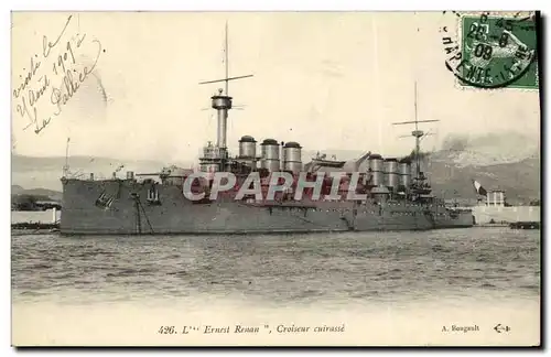 Cartes postales Bateau Guerre Ernest Renan Croiseur Cuirasse La Pallice