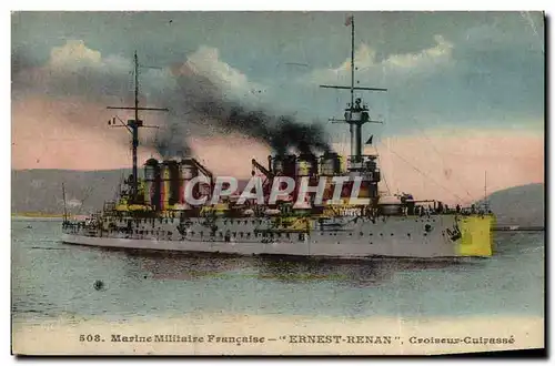 Cartes postales Bateau Guerre Marine Militaire Francaise Ernest Renan Croiseur Cuirasse