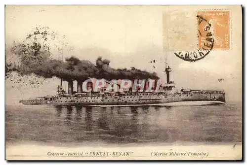 Ansichtskarte AK Bateau Guerre Ernest Renan Croiseur Cuirasse