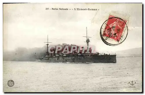 Ansichtskarte AK Bateau Guerre Marine Nationale L Ernest Renan