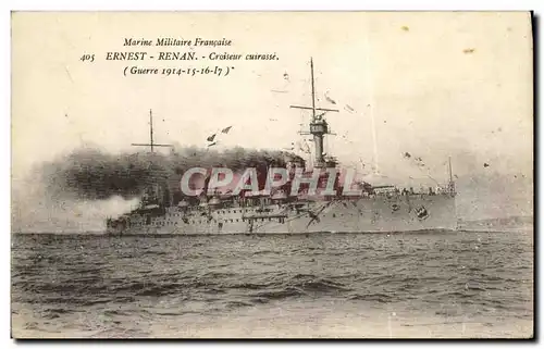 Ansichtskarte AK Bateau Guerre L Ernest Renan Marine Militaire Francaise Croiseur Cuirasse