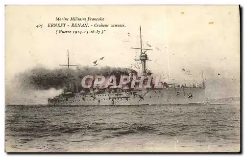 Cartes postales Bateau Guerre L Ernest Renan Marine Militaire Francaise Croiseur Cuirasse