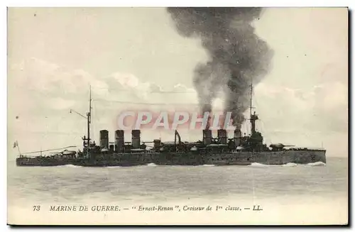 Ansichtskarte AK Bateau Guerre Marine De Guerre Ernest Renan Croiseur de 1ere classe