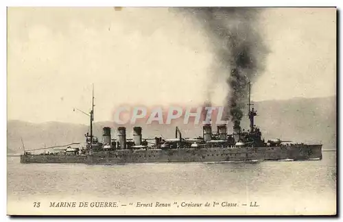 Ansichtskarte AK Bateau Guerre Marine De Guerre Ernest Renan Croiseur de 1ere classe