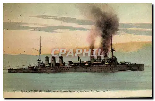 Cartes postales Bateau Guerre Marine De Guerre Ernest Renan Croiseur de 1ere classe