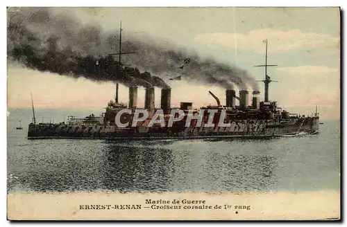 Ansichtskarte AK Bateau Guerre Marine De Guerre Ernest Renan Croiseur Corsaire