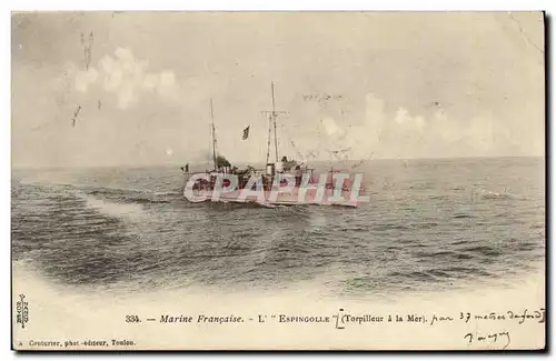 Ansichtskarte AK Bateau Guerre Marine Francaise Espingolle Torpilleur