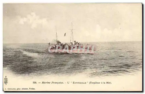 Cartes postales Bateau Guerre Marine Francaise Espingolle Torpilleur