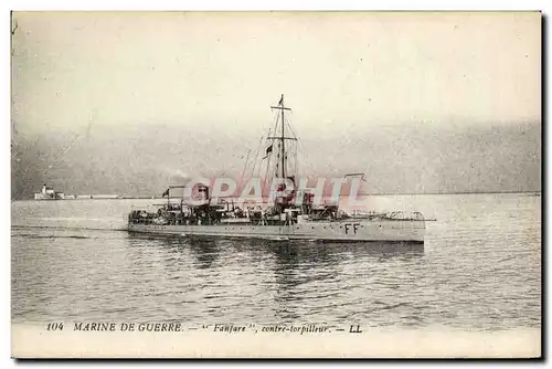 Cartes postales Bateau Guerre Marint De Guerre Fanfare Contre Torpilleur