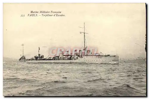 Ansichtskarte AK Bateau Guerre Marine Militaire Francaise Faulx Torpilleur d Escadre