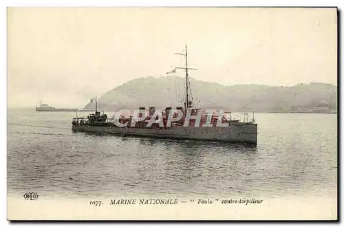 Ansichtskarte AK Bateau Guerre Marine Nationale Falx Contre Torpilleur