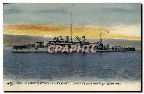 Ansichtskarte AK Bateau Guerre Narine Nationale France Cuirasse d Escadre