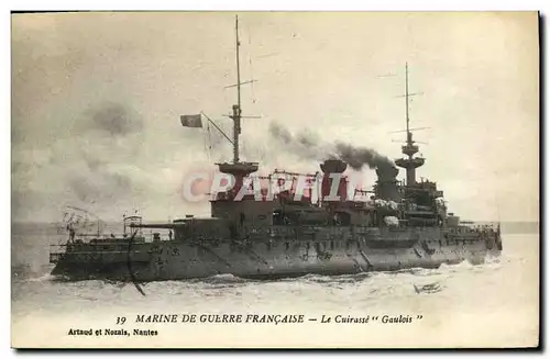 Cartes postales Bateau Guerre Marine Militaire Francaise Gaulois Cuirasse