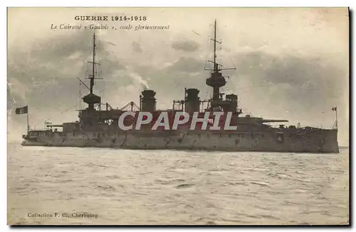Ansichtskarte AK Bateau Guerre Guerre Le Cuirasse Gaulois coule glorieusement
