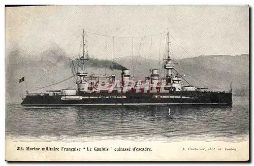 Cartes postales Bateau Guerre Marine Militaire Francaise Le Gaulois Cuirasse d escadre