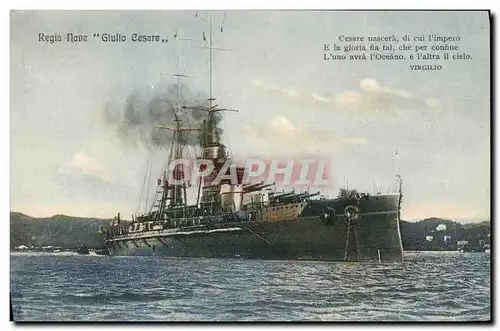 Cartes postales Bateau Guerre Regia Nave Giulio Cesare