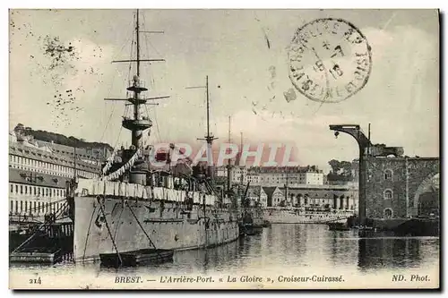 Ansichtskarte AK Bateau Guerre Brest L Arriere Port La Gloire Croiseur Cuirasse