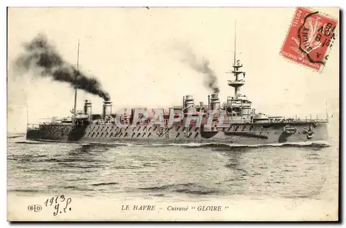 Ansichtskarte AK Bateau Guerre Le Havre Cuirasse Gloire