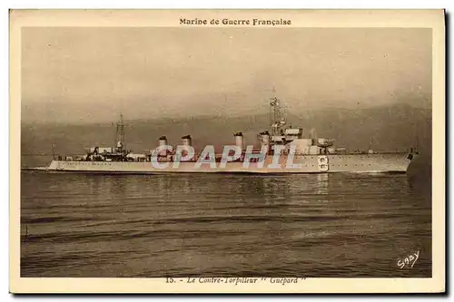 Ansichtskarte AK Bateau Guerre Marine de Guerre Francaise Le contre torpilleur Guepard