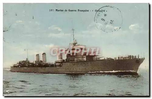 Cartes postales Bateau Guerre Marine de Guerre Francaise Contre Torpilleur Guepard
