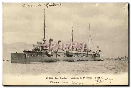 Cartes postales Bateau Guerre Le Guichen Croiseur de 1ere Classe