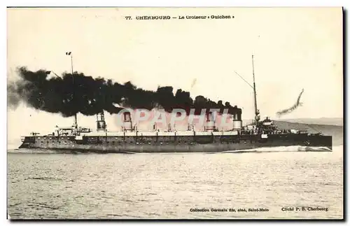 Ansichtskarte AK Bateau Guerre Cherbourg Le Croiseur Guichen