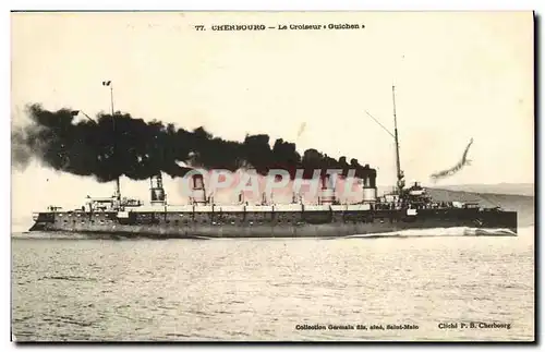 Cartes postales Bateau Guerre Cherbourg Le Croiseur Guichen