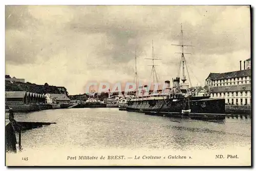 Ansichtskarte AK Bateau Guerre Port Militaire de Brest Le Croiseur Guichen