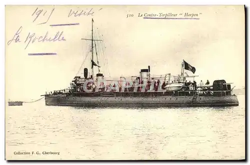 Cartes postales Bateau Guerre Torpilleur Le Conte Harpon