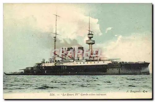 Cartes postales Bateau Guerre Le Henri IV Garde Cotes Cuirasse