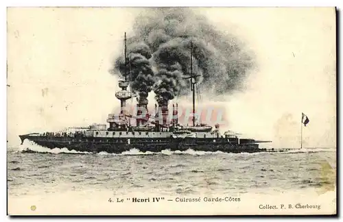 Cartes postales Bateau Guerre Le Henri IV Cuirasse Grande Cotes