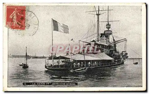 Cartes postales Bateau Guerre Le Henri IV Cuirasse Grande Cotes