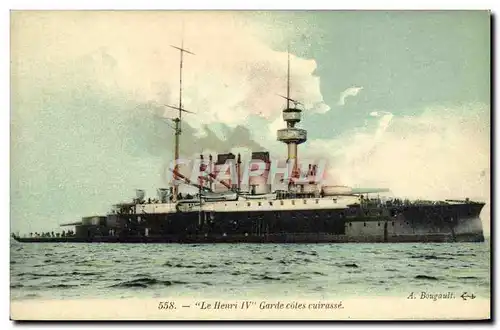 Cartes postales Bateau Guerre Le Henri IV Garde Cotes Cuirasse